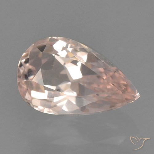 0.54ct Natural Medium Pink Morganite, Pear Shape, VVS