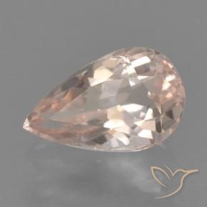 0.54 ct Pink Morganite Stone, Natural Morganite in Pear Facet Shape for Sale
