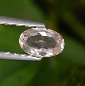 0.51 ct Pink Morganite Gemstone, Morganite Gem in Oval Facet Shape for Sale.