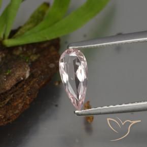 0.44 ct Pink Morganite Stone, Natural Morganite in Pear Facet Shape for Sale