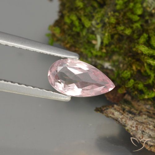 Light Pink Morganite Gem - 0.7ct Pear Facet (ID: 466984)