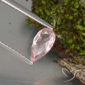 0.66 ct Pink Morganite Stone, Natural Morganite in Pear Facet Shape for Sale