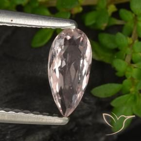 0.47 ct Pink Morganite Stone, Natural Morganite in Pear Facet Shape for Sale