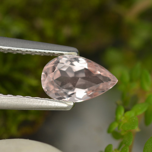 Medium Pink Morganite Gem - 0.5ct Pear Facet (ID: 466990)
