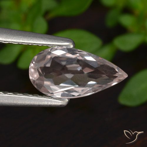 8,7 x 4,4mm birnenschliff rosa Morganit aus Afghanistan, Gewicht von 0,74 ct, natürlicher Edelstein in VVS-VS Reinheit, 1 Stück birnenschliff Morganit - Farbe: Korallenrosa-Ton, Mohs-Härte von 7,5 - 8 Geeignet für den täglichen Gebrauch im Schmuck, Photo A