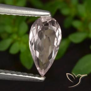 0.74 ct Pink Morganite Stone, Natural Morganite in Pear Facet Shape for Sale