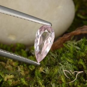0.72 ct Pink Morganite Stone, Natural Morganite in Pear Facet Shape for Sale