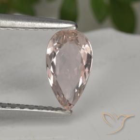 0.57 ct Pink Morganite Stone, Natural Morganite in Pear Facet Shape for Sale