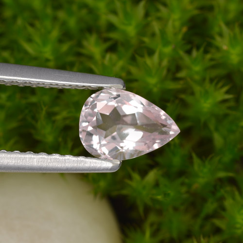 Flamingo Pink Morganite Gem - 0.6ct Pear Facet (ID: 466998)