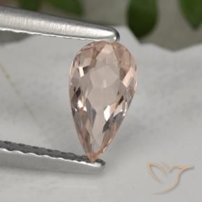 0.49 ct Pink Morganite Stone, Natural Morganite in Pear Facet Shape for Sale