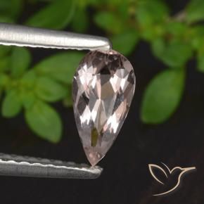0.56 ct Pink Morganite Stone, Natural Morganite in Pear Facet Shape for Sale
