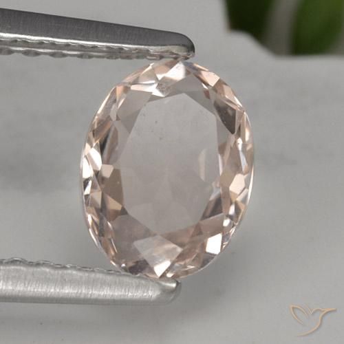 0.83 ct Pink Morganite Stone, Natural Morganite in Oval Facet Shape for Sale