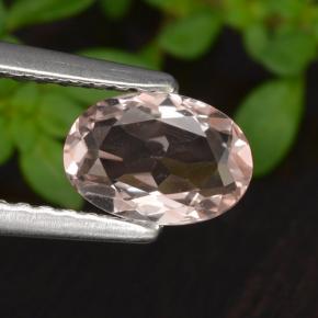0.60 ct Pink Morganite Gemstone, Morganite Gem in Oval Facet Shape for Sale.