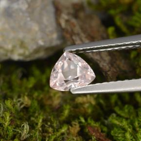 0.43 ct Pink Morganite Stone, Natural Morganite in Trillion Facet Shape for Sale