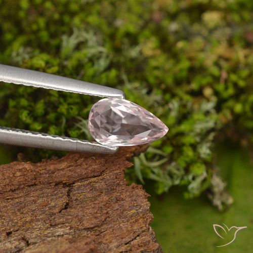 0.48ct Natural Light Pink Morganite, Pear Shape, VVS