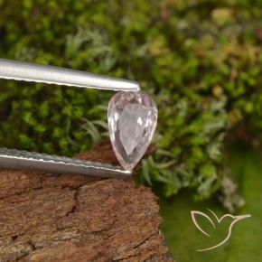0.48 ct Pink Morganite Stone, Natural Morganite in Pear Facet Shape for Sale
