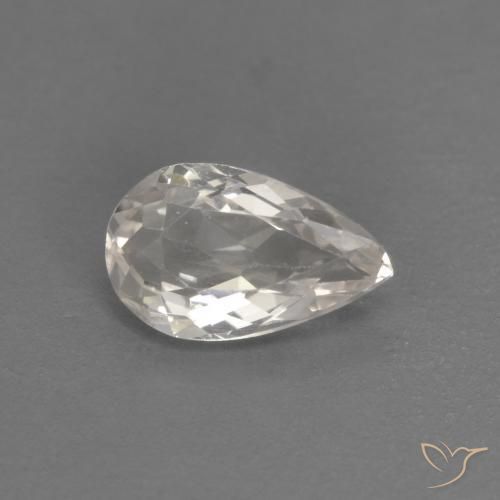 0.46 ct Pink Morganite Stone, Natural Morganite in Pear Facet Shape for Sale