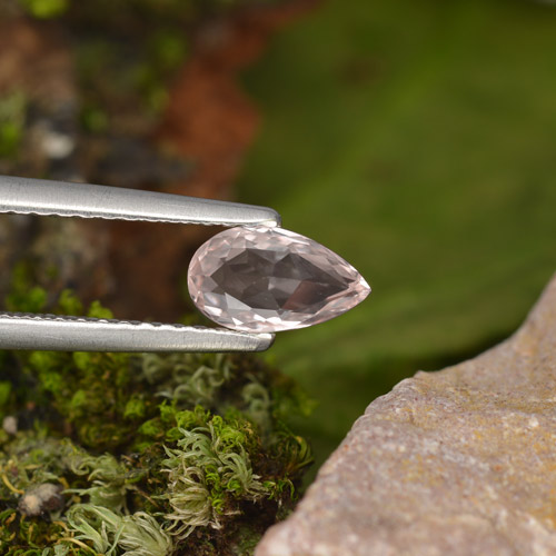 Light Pink Morganite Gem - 0.5ct Pear Facet (ID: 467086)