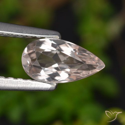 0.56ct Natural Light Pink Morganite, Pear Shape, VVS