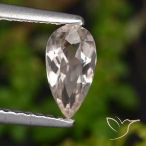 0.56 ct Pink Morganite Stone, Natural Morganite in Pear Facet Shape for Sale