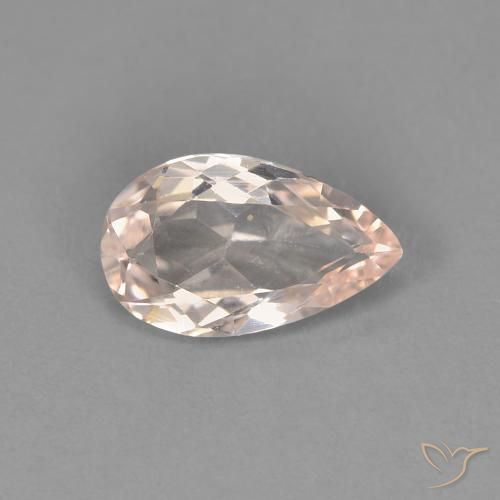 Medium Pink Morganite Gem - 0.8ct Pear Facet (ID: 467093)