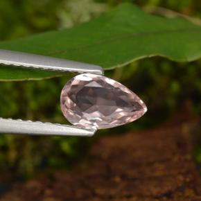 0.64 ct Pink Morganite Gemstone, Morganite Gem in Pear Facet Shape for Sale.