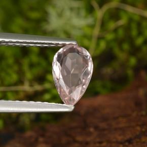 0.64 ct Pink Morganite Stone, Natural Morganite in Pear Facet Shape for Sale