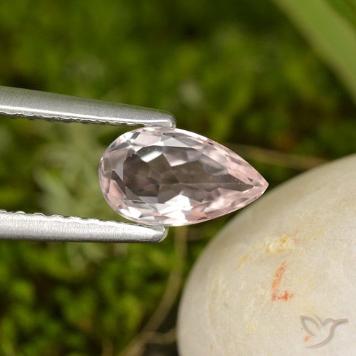 0.71ct Natural Flamingo Pink Morganite, Pear Shape, VVS-VS