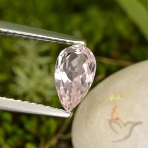 0.71 ct Pink Morganite Stone, Natural Morganite in Pear Facet Shape for Sale