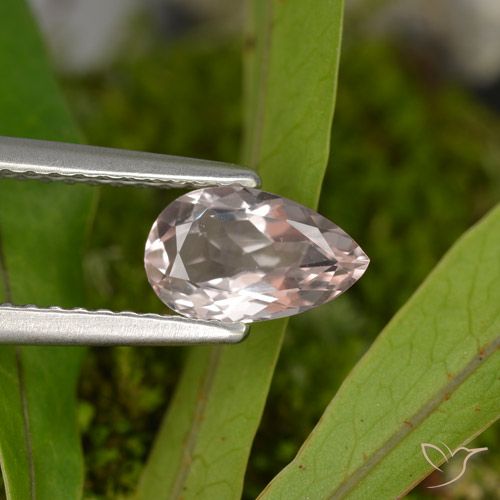 0.69ct Natural Flamingo Pink Morganite, Pear Shape, VVS-VS