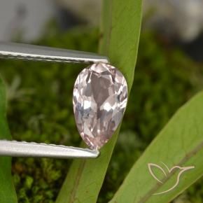 0.69 ct Pink Morganite Stone, Natural Morganite in Pear Facet Shape for Sale