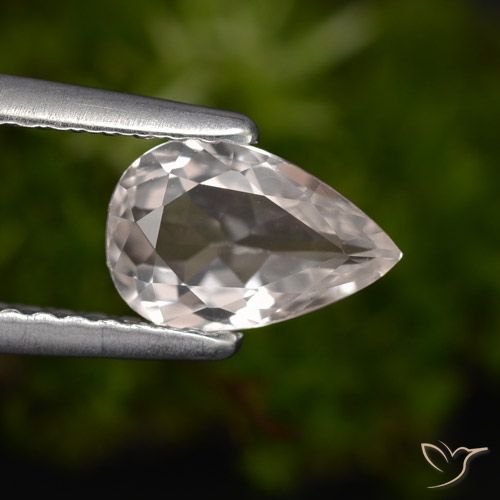 0.68ct Natural Very Light Pink Morganite, Pear Shape, VVS-VS