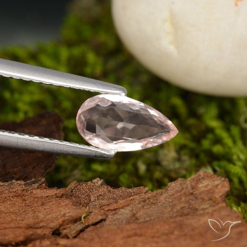 0.70ct Natural Medium Pink Morganite, Pear Shape, VVS