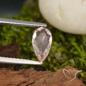 0.70 ct Pink Morganite Stone, Natural Morganite in Pear Facet Shape for Sale
