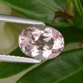 1.26 ct Pink Morganite Gemstone, Morganite Gem in Oval Facet Shape for Sale.