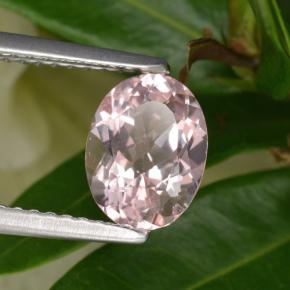 1.26 ct Pink Morganite Stone, Natural Morganite in Oval Facet Shape for Sale