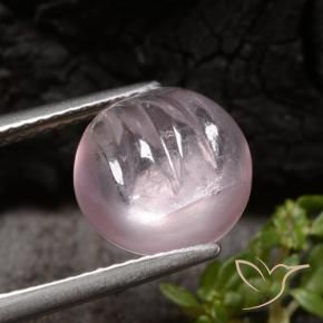 4.08 ct Pink Morganite Stone, Natural Morganite in Carved Round Cabochon Shape for Sale
