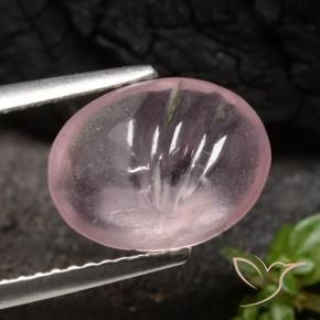 3.09 ct Pink Morganite Stone, Natural Morganite in Carved Oval Cabochon Shape for Sale