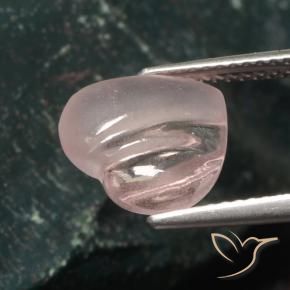 3.54 ct Pink Morganite Stone, Natural Morganite in Carved Heart Cabochon Shape for Sale