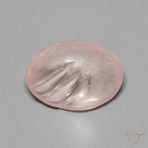 3.85 ct Pink Morganite Stone, Natural Morganite in Carved Oval Shape for Sale