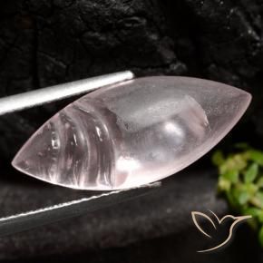 7.86 ct Pink Morganite Stone, Natural Morganite in Carved Marquise Cabochon Shape for Sale
