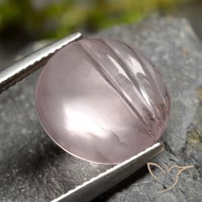 7.33 ct Pink Morganite Stone, Natural Morganite in Carved Round Cabochon Shape for Sale