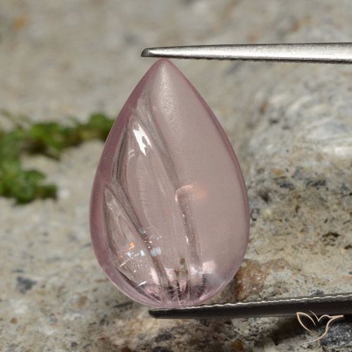 7.10ct Natural Coral Pink Morganite, Pear Shape, Transparent