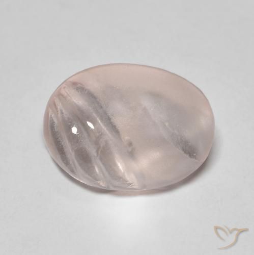 4.15 ct Pink Morganite Stone, Natural Morganite in Carved Oval Shape for Sale