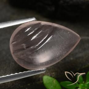 3.48 ct Pink Morganite Stone, Natural Morganite in Carved Pear Cabochon Shape for Sale