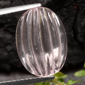 3.88 ct Pink Morganite Gemstone, Morganite Gem in Carved Oval Cabochon Shape for Sale.