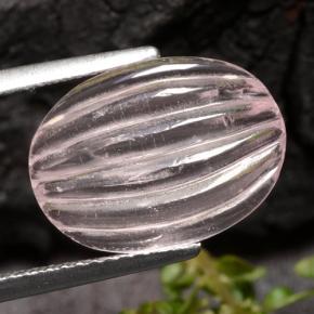 3.88 ct Pink Morganite Stone, Natural Morganite in Carved Oval Cabochon Shape for Sale