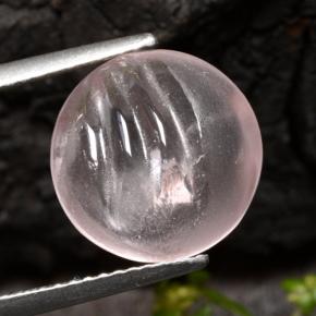 5.65 ct Pink Morganite Stone, Natural Morganite in Carved Round Cabochon Shape for Sale