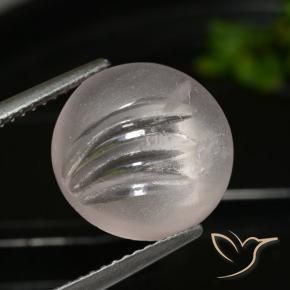 6.30 ct Pink Morganite Stone, Natural Morganite in Carved Round Cabochon Shape for Sale