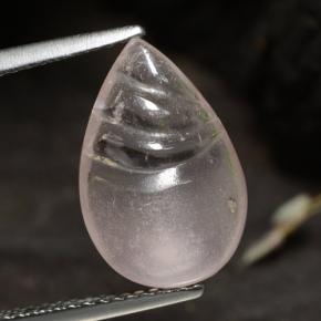3.60 ct Pink Morganite Gemstone, Morganite Gem in Carved Pear Cabochon Shape for Sale.